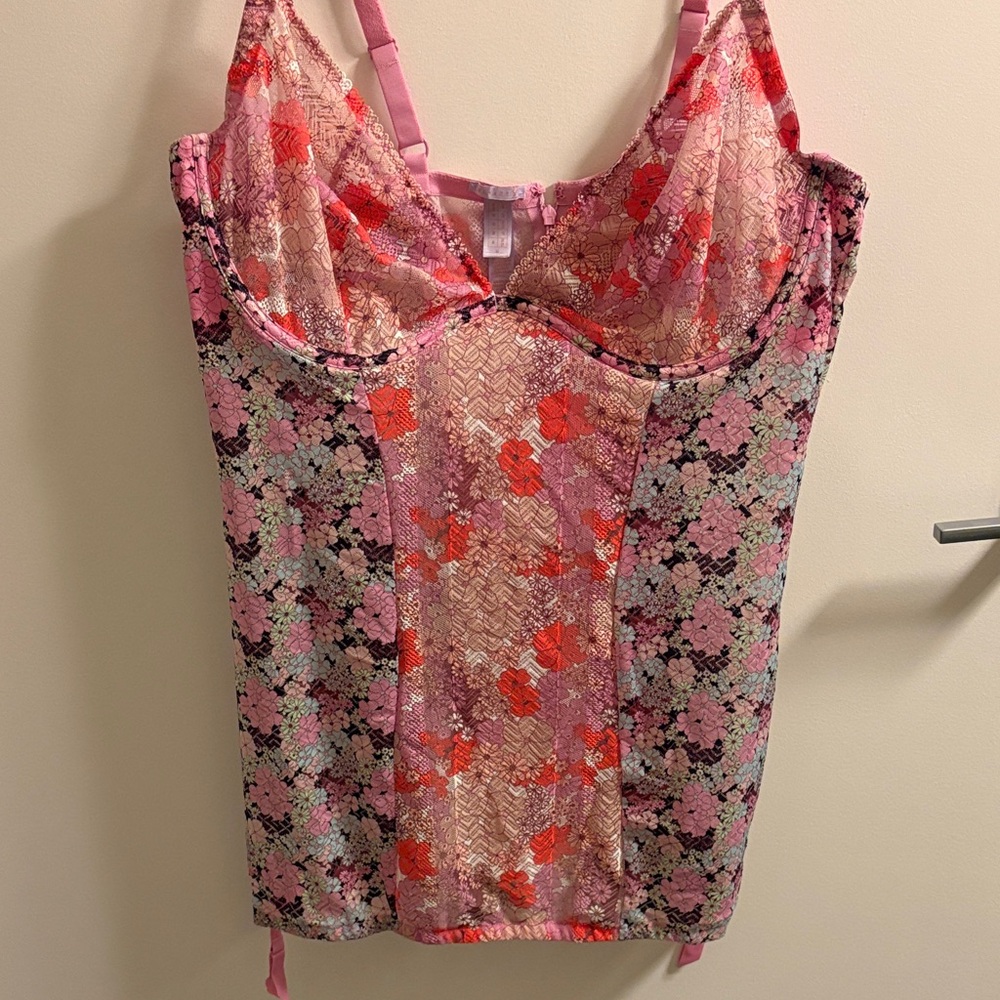 Savage X Fenty Pink and Red Lace Bralette